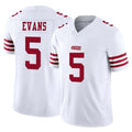 SF.49ers #5 Mike Evans Player White Limited Vapor F.U.S.E. Home Game Ldoa Stitched Jerseys