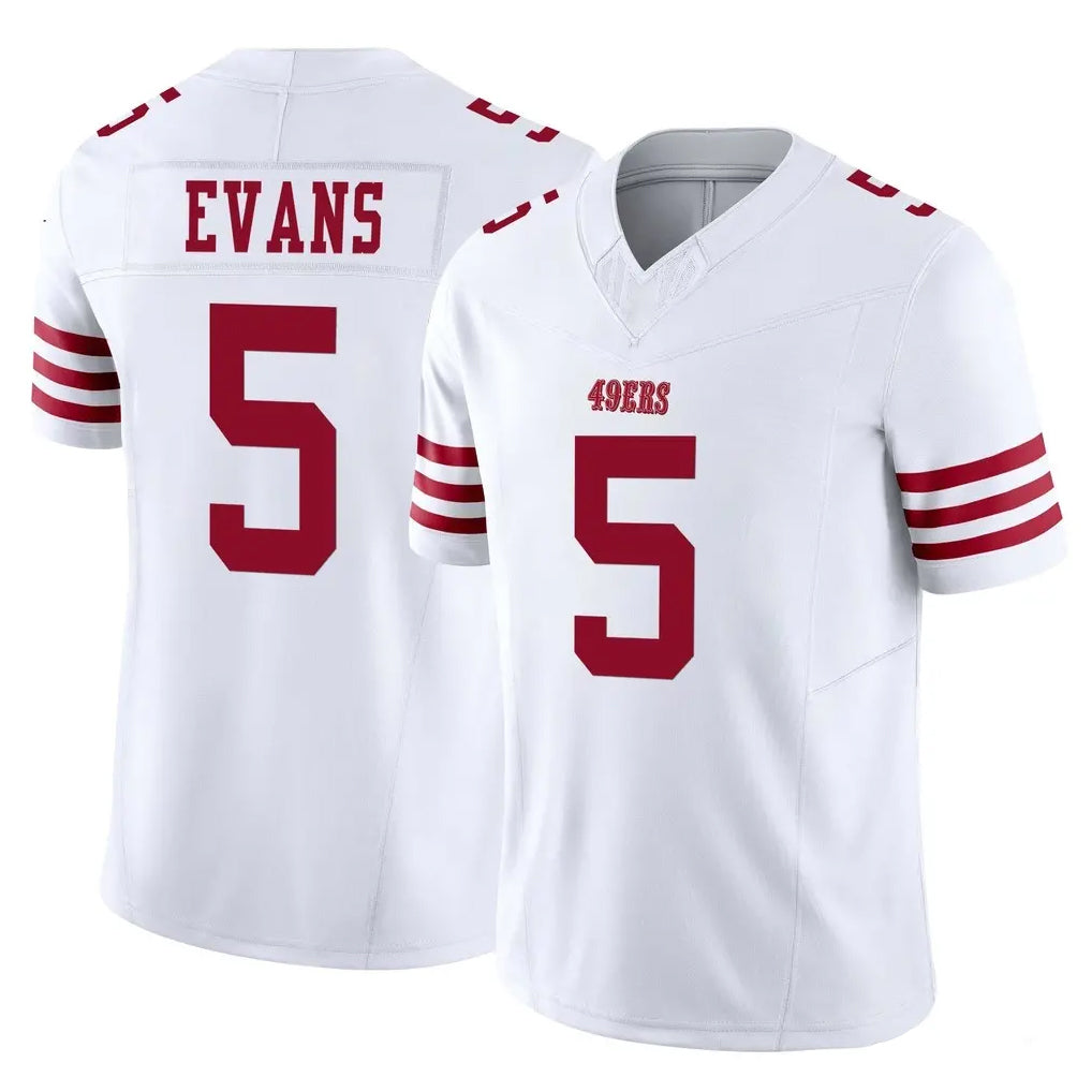 SF.49ers #5 Mike Evans Player White Limited Vapor F.U.S.E. Home Game Ldoa Stitched Jerseys