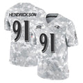 B.Ravens #91 Trey Hendrickson Player Arctic Camo Salute to Service Limited Ldoa Stitched Jerseys