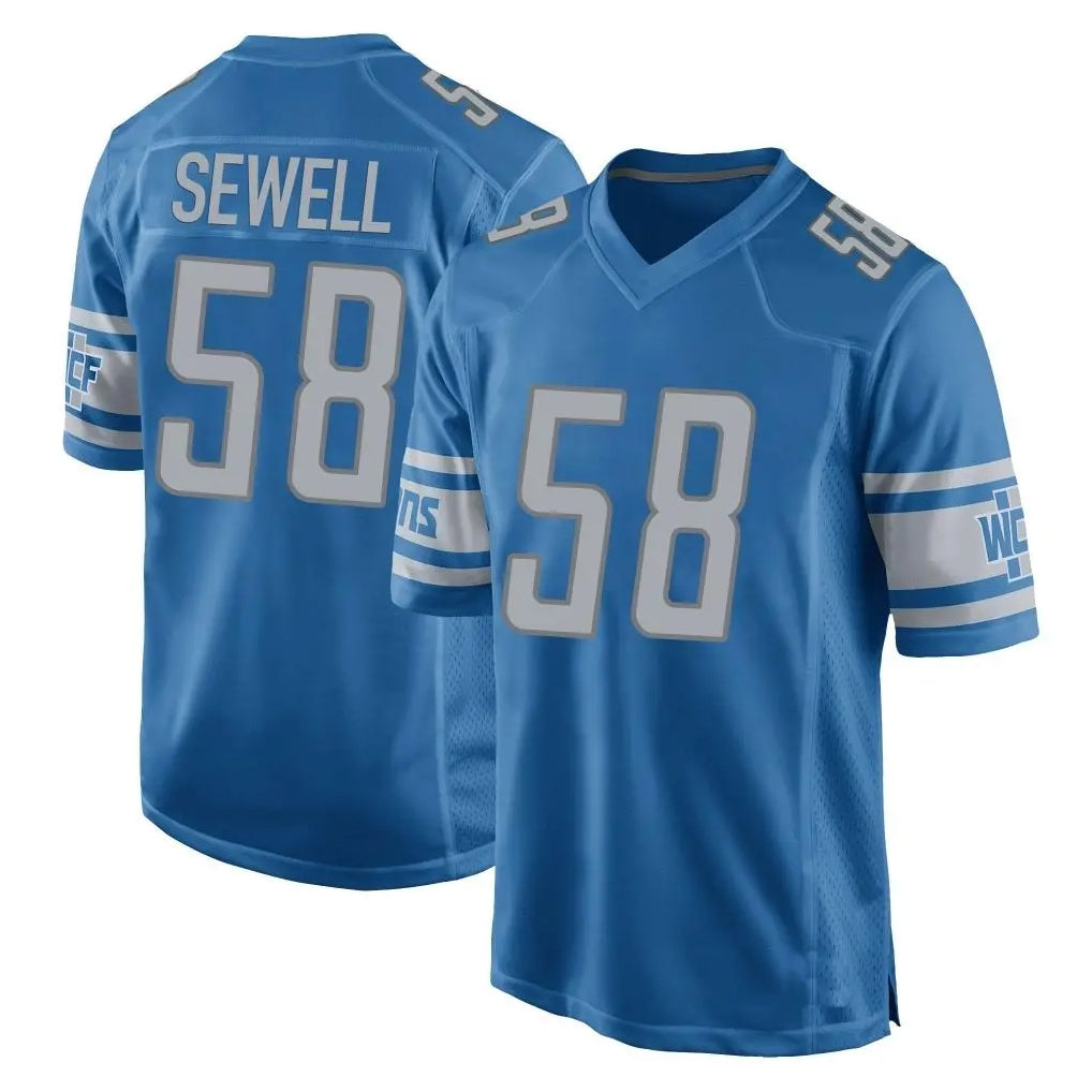 D.Lions #58 Penei Sewell Player Blue Home Game Ldoa Stitched Jerseys