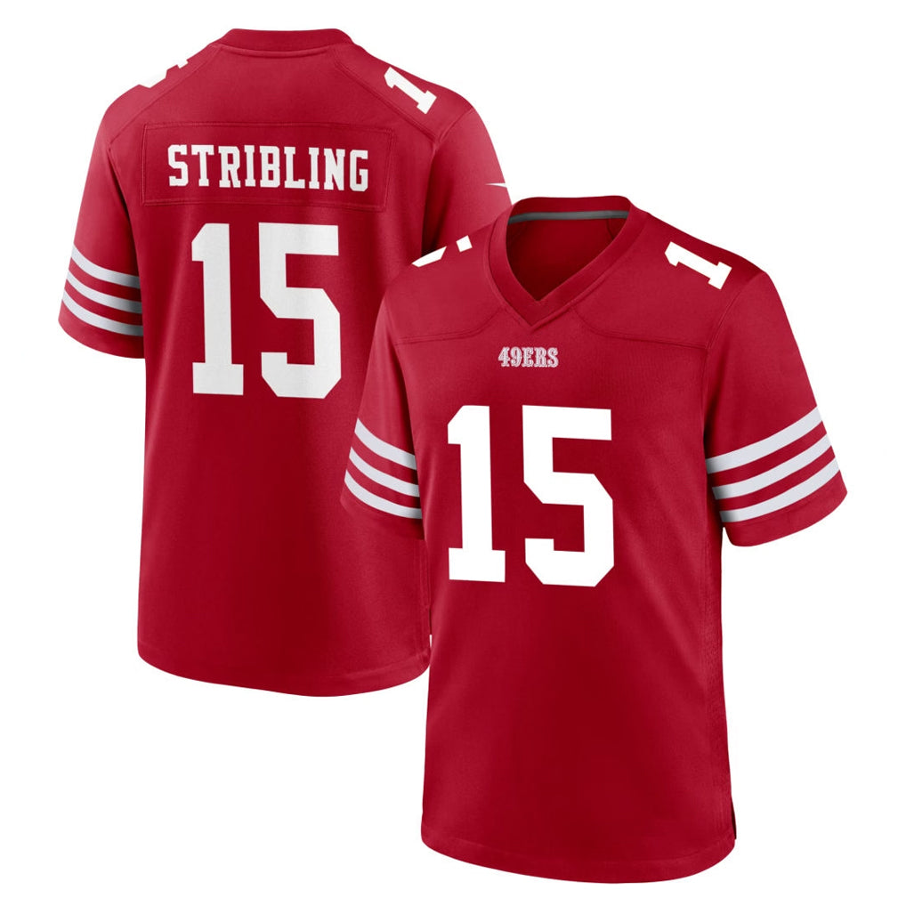 SF.49ers #15 De'Zhaun Stribling Player Red Game Home Ldoa Stitched Jerseys
