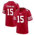 SF.49ers #15 De'Zhaun Stribling Player Red Game Home Ldoa Stitched Jerseys