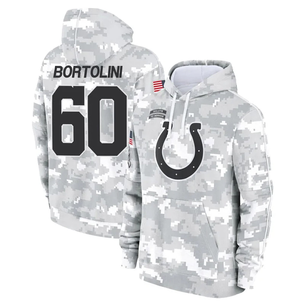 IN.Colts #60 Tanor Bortolini Player Arctic Camo Salute to Service Hoodies Limited Game Ldoa Stitched Jerseys