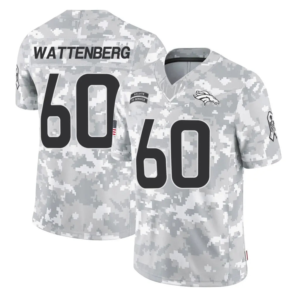 D.Broncos #60 Luke Wattenberg Player Arctic Camo Salute To Service Limited Ldoa Stitched Jerseys