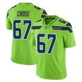 S.Seahawks #67 Charles Cross Player Green Limited Color Rush Home Game Ldoa Stitched Jerseys