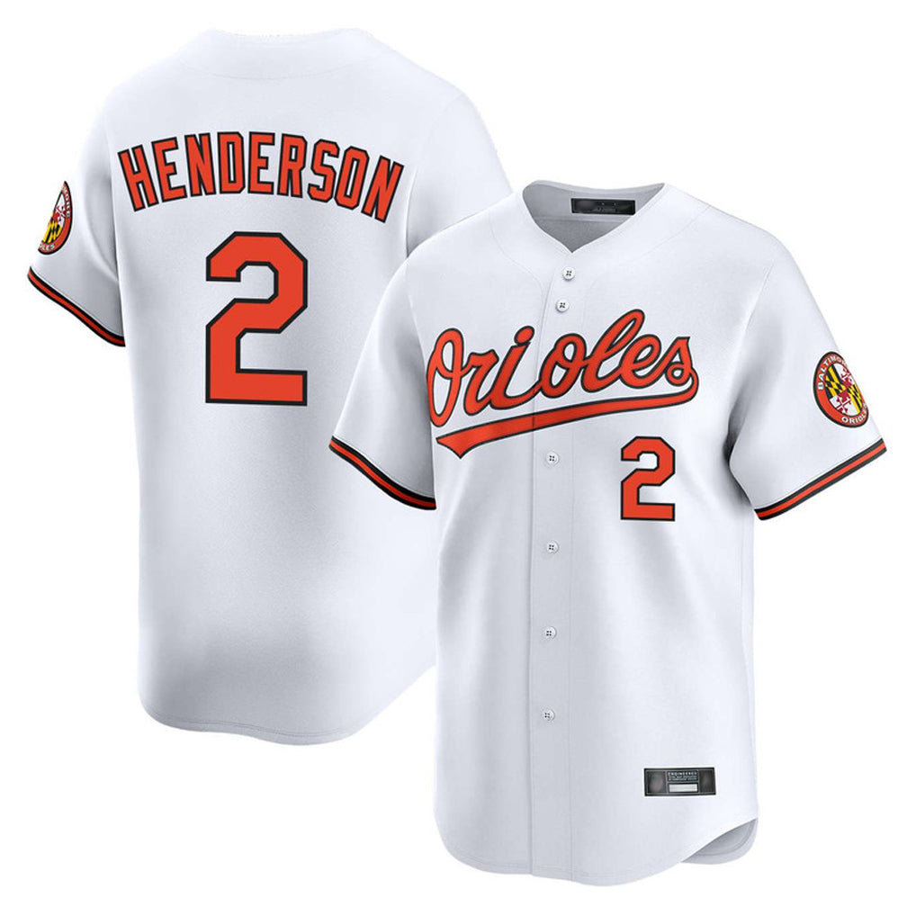 B.Orioles #2 Gunnar Henderson Player White Limited Home Game Ldoa Stitched Jerseys