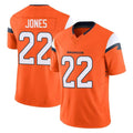 D.Broncos #22 Brandon Jones Player Orange Vapor F.U.S.E. Limited Home Game Ldoa Stitched Jerseys