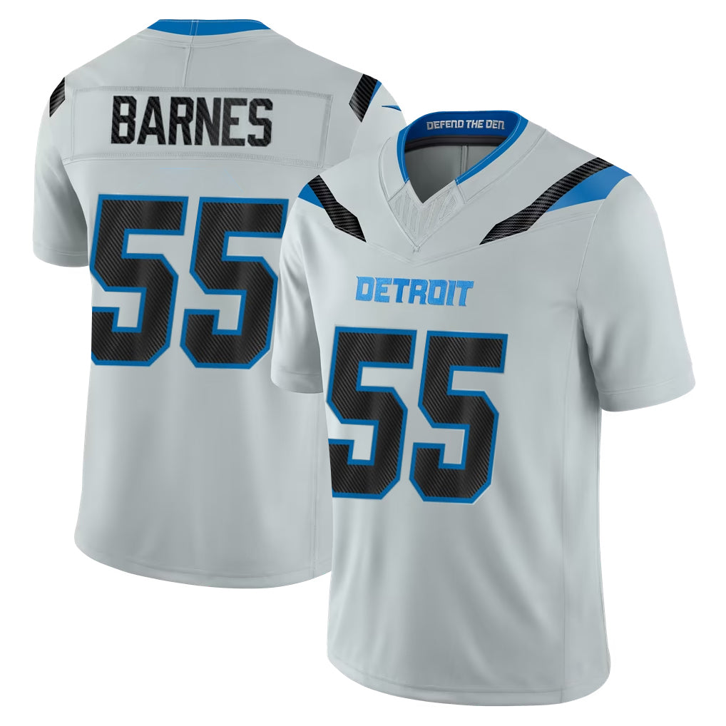 D.Lions #55 Derrick Barnes Player Silver Limited 2026 Rivalries Collection Home Game Ldoa Stitched Jerseys
