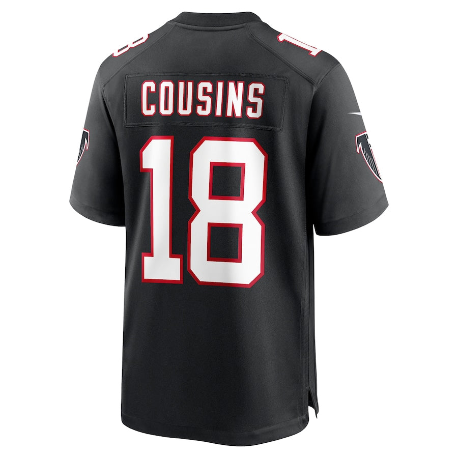 A.Falcons #18 Kirk Cousins Player Black Limited Home Game Ldoa Stitched Jerseys