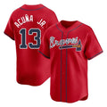 A.Braves #13 Ronald Acuna Jr Player Red Limited Home Game Ldoa Stitched Jerseys