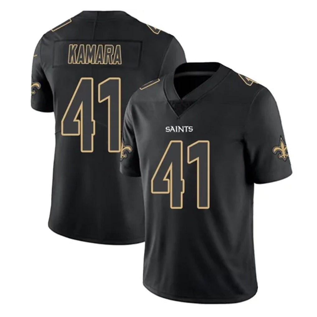NO.Saints #41 Alvin Kamara Player Black Impact Limited Home Game Ldoa Stitched Jerseys