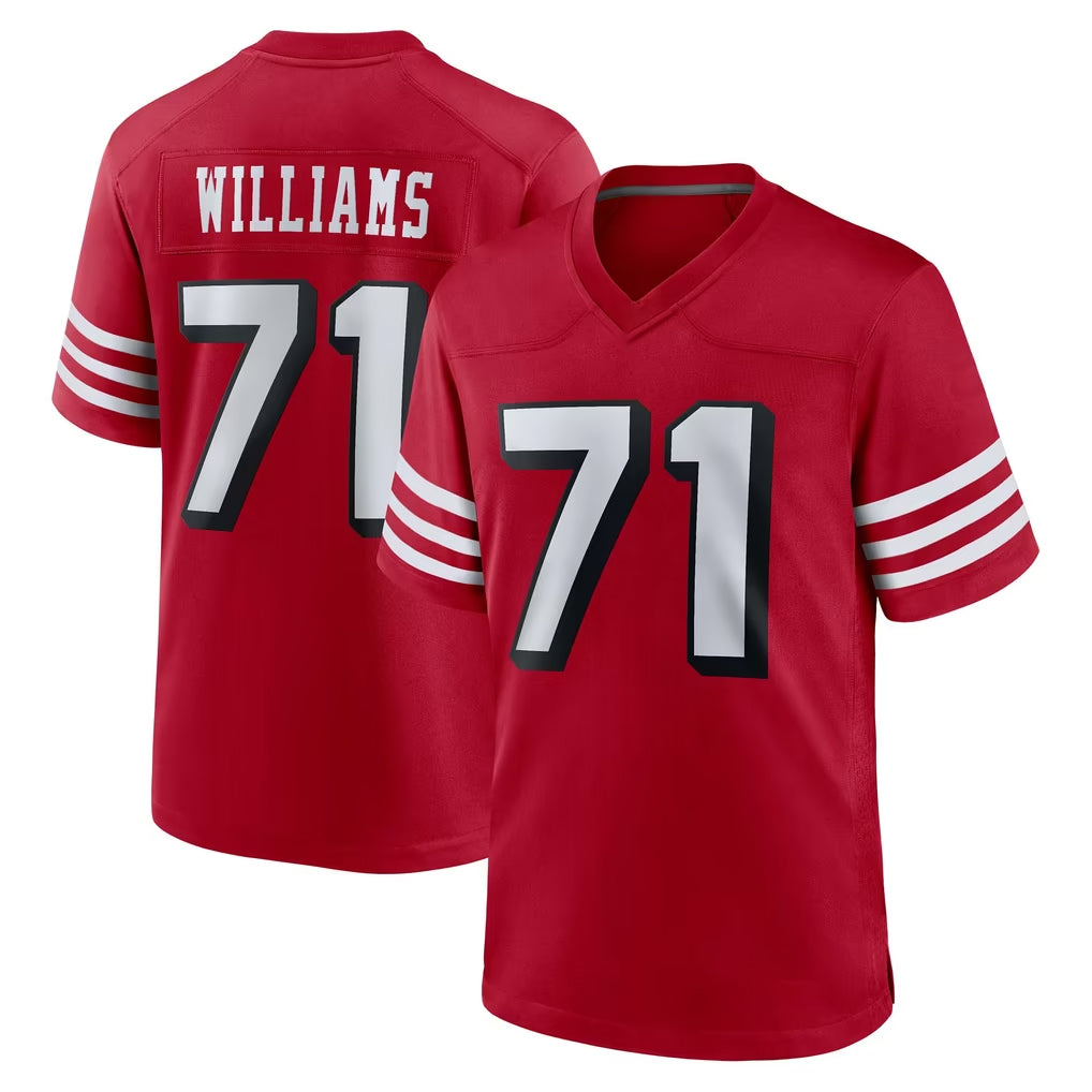 SF.49ers #71 Trent Williams Player Red Limited Alternate Home Game Ldoa Stitched Jerseys