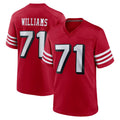 SF.49ers #71 Trent Williams Player Red Limited Alternate Home Game Ldoa Stitched Jerseys