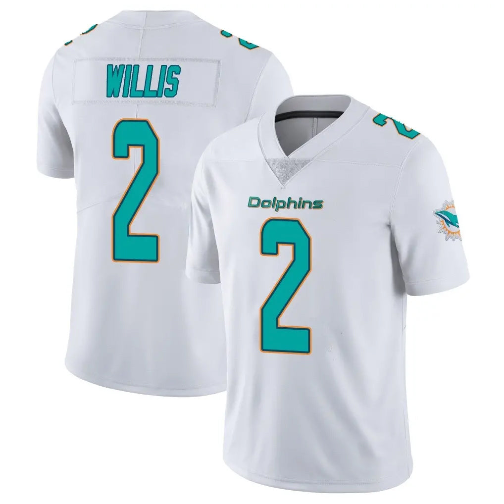 M.Dolphins #2 Malik Willis Player White Limited Vapor Untouchable Home Game Ldoa Stitched Jerseys