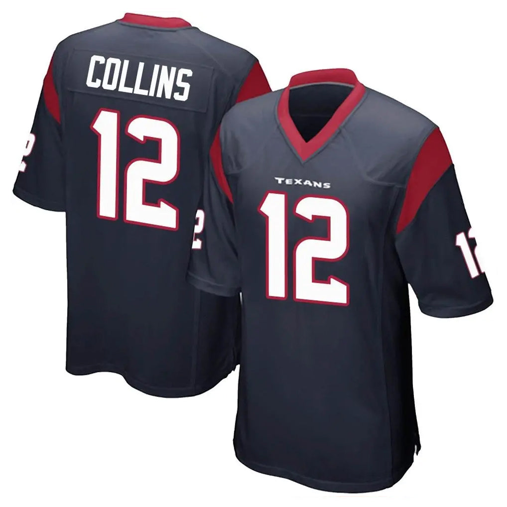 H.Texans #12 Nico Collins Player Navy Home Game Ldoa Stitched Jerseys