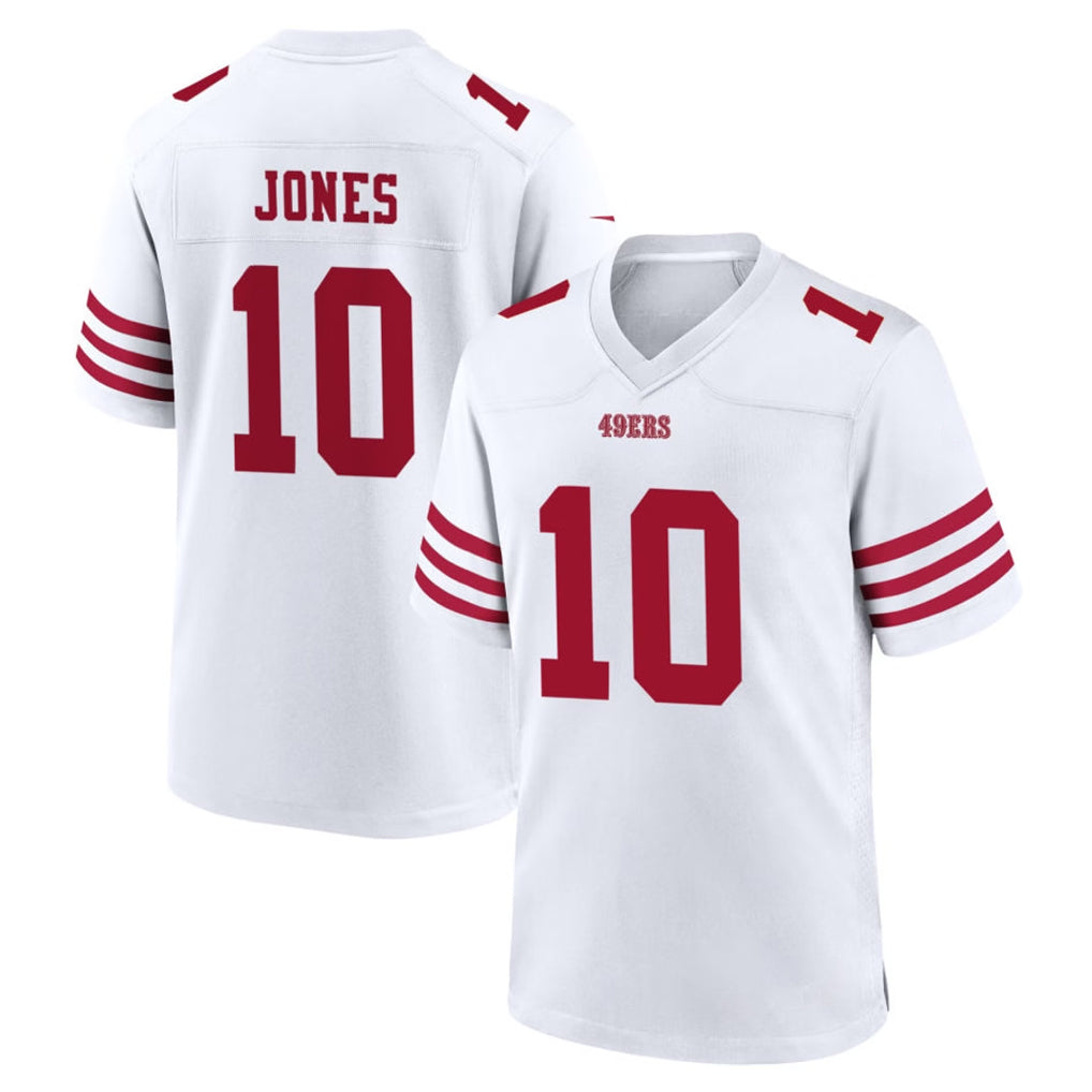 SF.49ers #10 Mac Jones Player White Game Home Ldoa Stitched Jerseys
