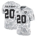 LV.Raiders #20 Isaiah Pola-Mao Player Arctic Camo Salute To Service Limited Game Ldoa Stitched Jerseys