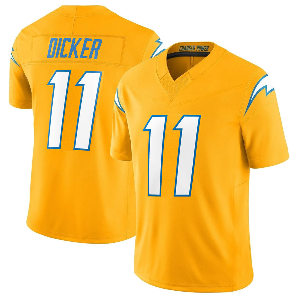 LA.Chargers #11 Cameron Dicker Player Gold Limited Vapor F.U.S.E. Home Game Ldoa Stitched Jerseys