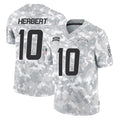 LA.Chargers #10 Justin Herbert Player Arctic Camo Salute To Service Limited Game Ldoa Stitched Jerseys