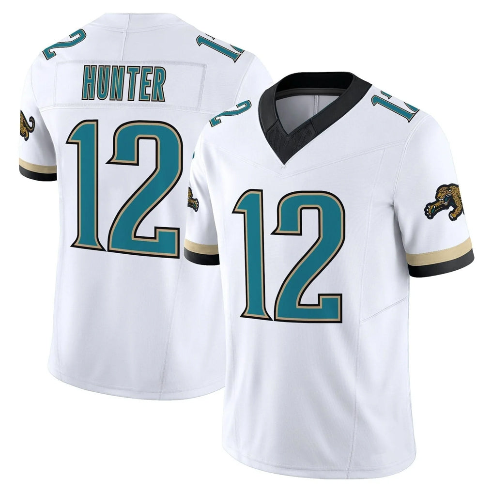 J.Jaguars #12 Travis Hunter Player White Prowler Throwback Vapor F.U.S.E. Limited Home Game Ldoa Stitched Jerseys