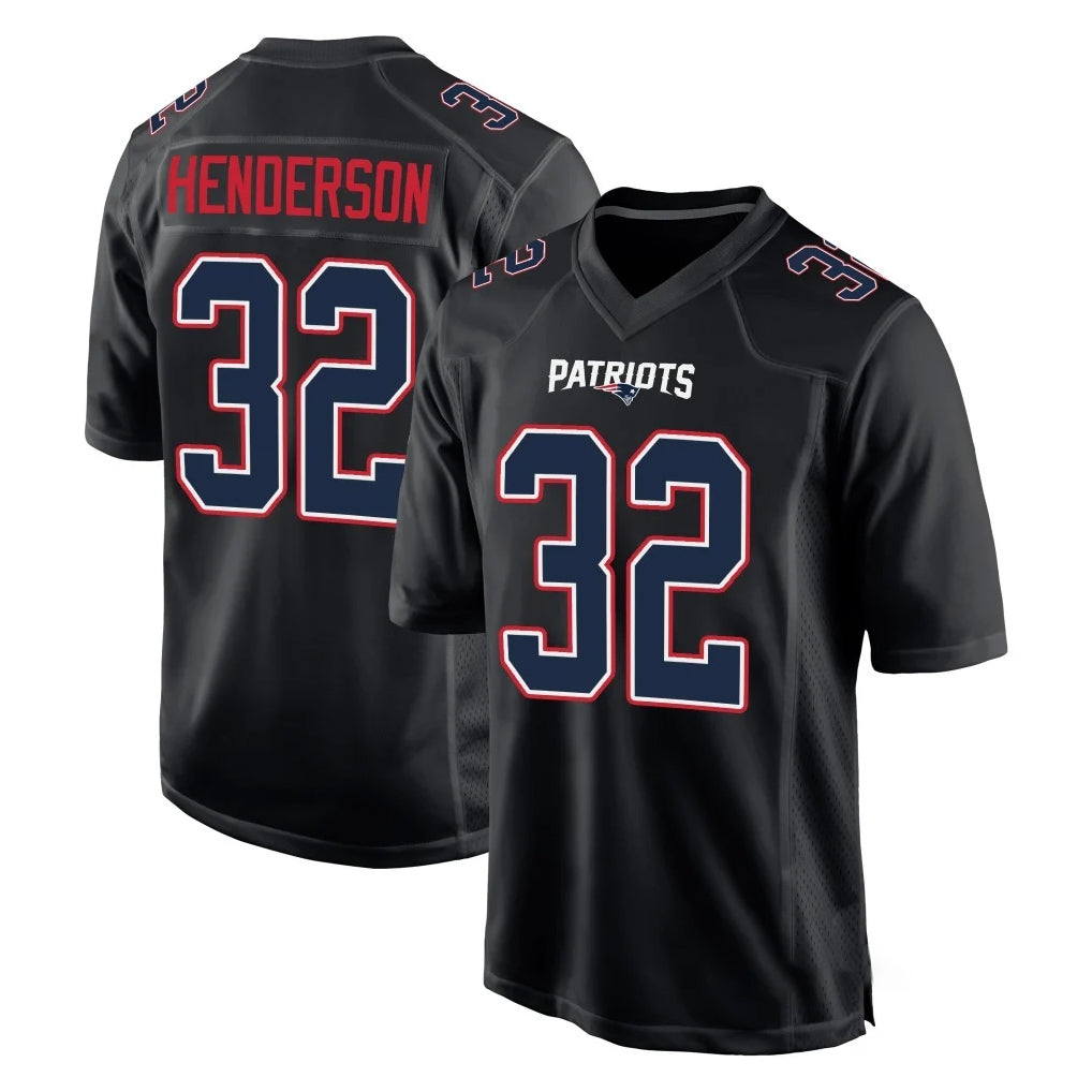 NE.Patriots #32 TreVeyon Henderson Player Carbon Fashion Limited Home Game Ldoa Stitched Jerseys