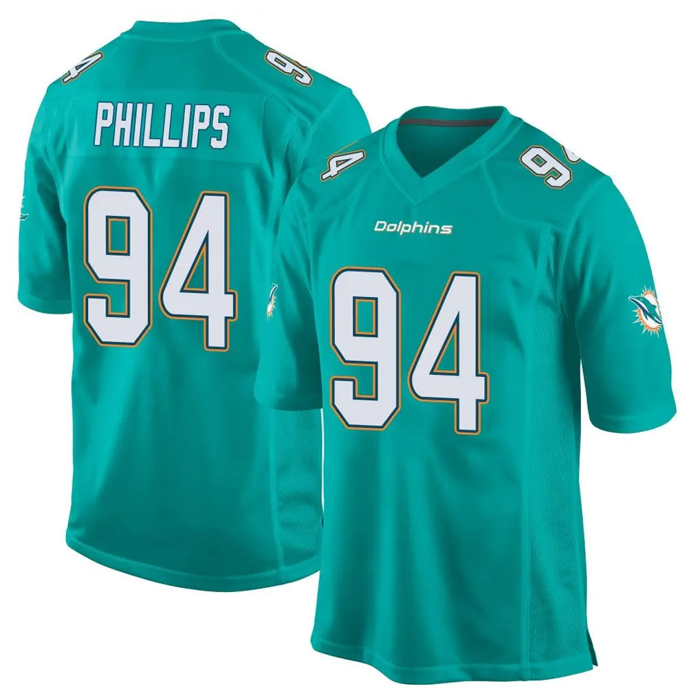 M.Dolphins #94 Jordan Phillips Player Aqua Team Color Home Game Ldoa Stitched Jerseys