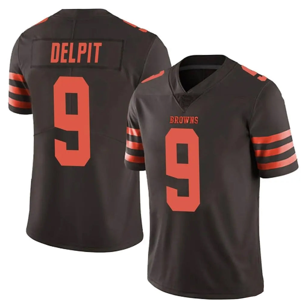 C.Browns #9 Grant Delpit Player Browns Color Rush Limited Home Game Ldoa Stitched Jerseys