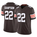 C.Browns #22 Dylan Sampson Player Brown Vapor F.U.S.E. Limited Home Game Ldoa Stitched Jerseys