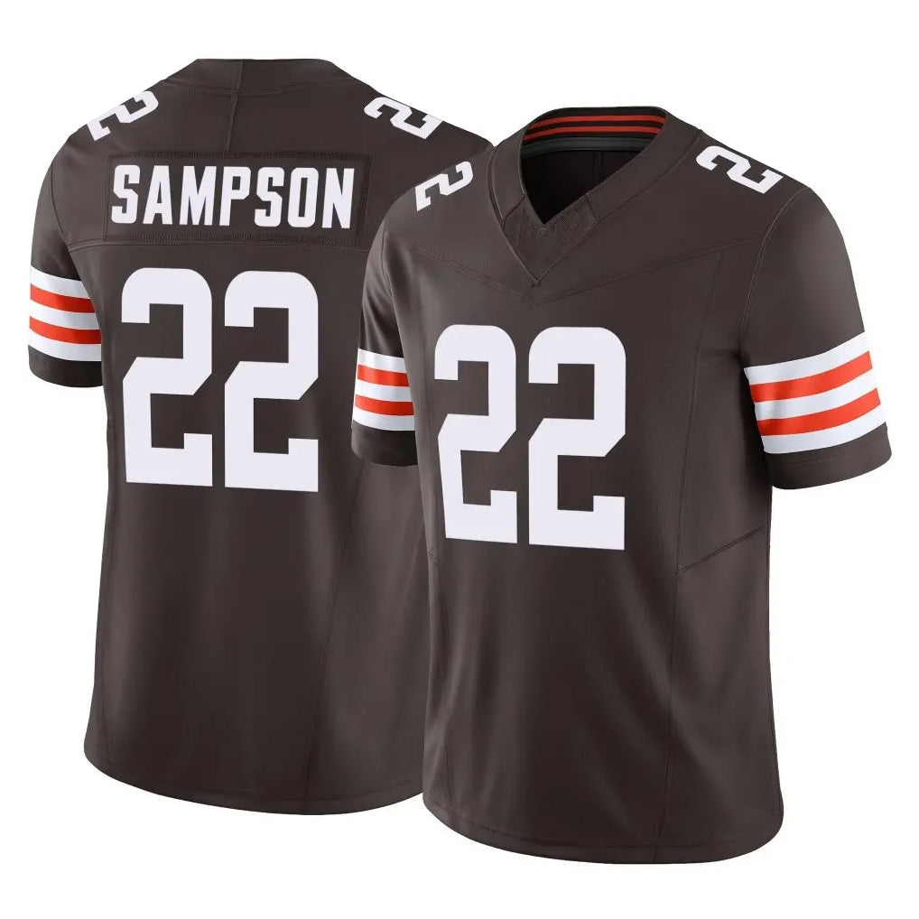 C.Browns #22 Dylan Sampson Player Brown Vapor F.U.S.E. Limited Home Game Ldoa Stitched Jerseys