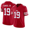 SF.49ers #19 Deebo Samuel Sr. Player Red Limited Vapor F.U.S.E. Home Game Ldoa Stitched Jerseys
