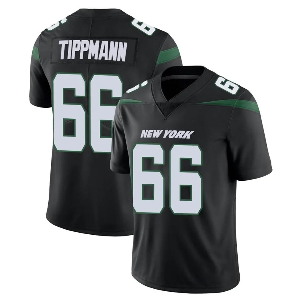 NY.Jets #66 Joe Tippmann Player Stealth Black Limited Vapor Home Game Ldoa Stitched Jerseys