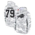 B.Bills #79 Spencer Brown Player Arctic Camo Salute to Service Hoodies Ldoa Stitched Jerseys