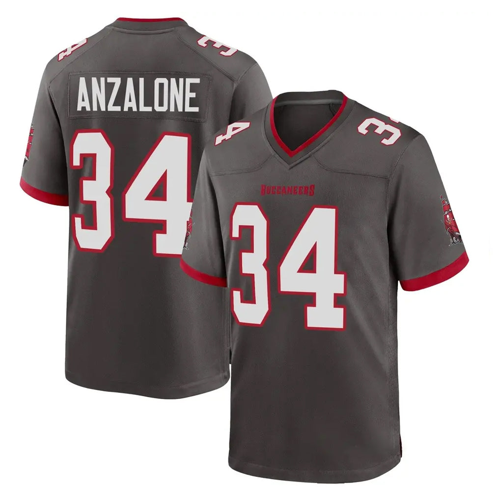 TB.Buccaneers #34 Alex Anzalone Player Pewter Alternate Home Game Ldoa Stitched Jerseys