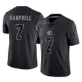 C.Browns #7 Tyson Campbell Player Black Reflective Home Game Ldoa Stitched Jerseys