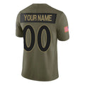 Custom B.Ravens Olive Salute To Service Limited Home Game Any Name & Numbers Ldoa Stitched Jerseys