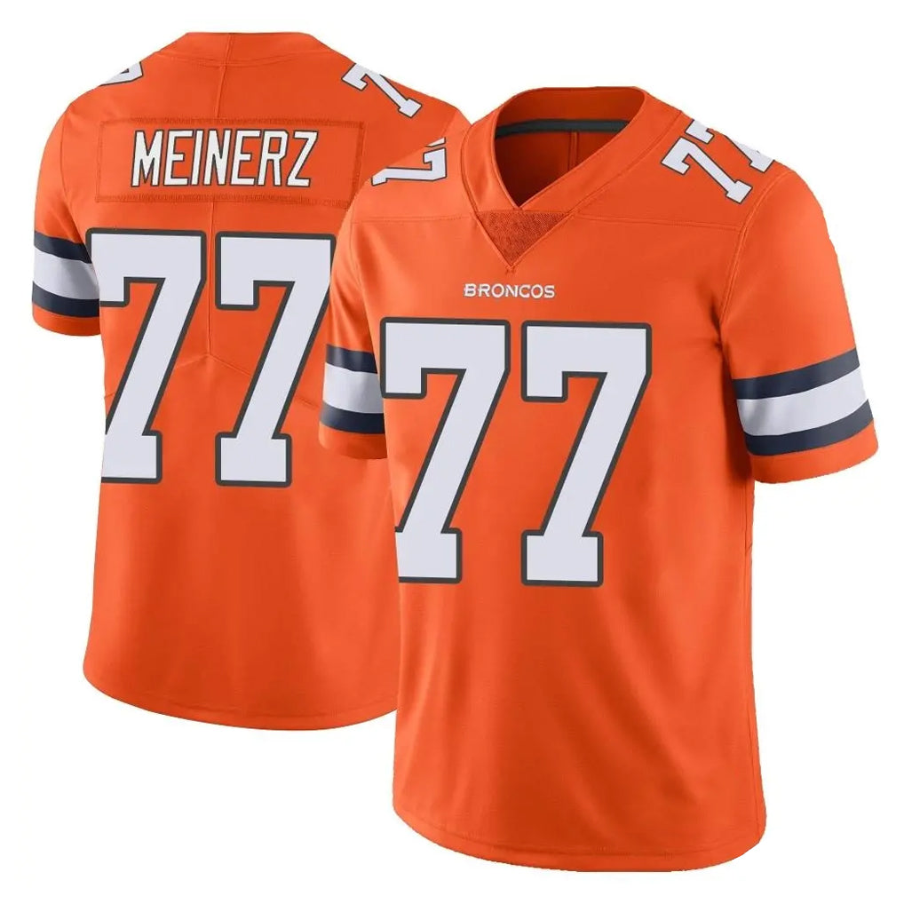 D.Broncos #77 Quinn Meinerz Player Orange Vapor Untouchable Limited Home Game Ldoa Stitched Jerseys