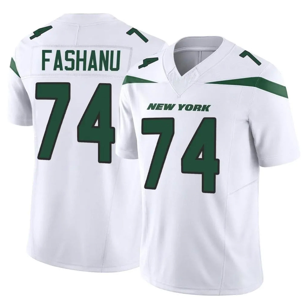NY.Jets #74 Olu Fashanu Player White Limited Vapor F.U.S.E. Home Game Ldoa Stitched Jerseys