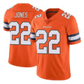D.Broncos #22 Brandon Jones Player Orange Vapor Untouchable Limited Home Game Ldoa Stitched Jerseys
