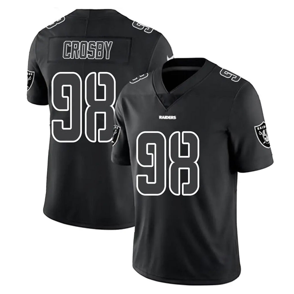 LV.Raiders #98 Maxx Crosby Player Black Limited Black Impact Home Game Ldoa Stitched Jerseys