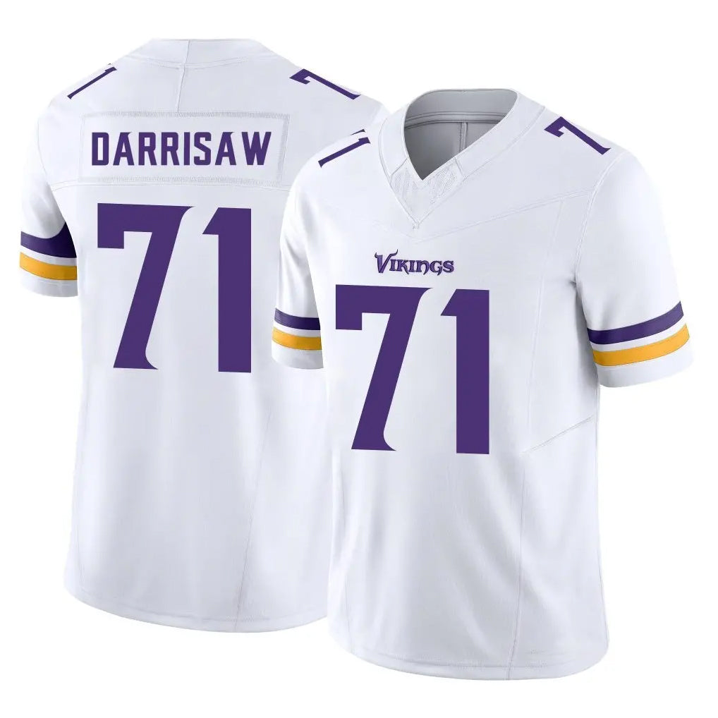 M.Vikings #71 Christian Darrisaw Player White Limited Vapor F.U.S.E. Home Game Ldoa Stitched Jerseys