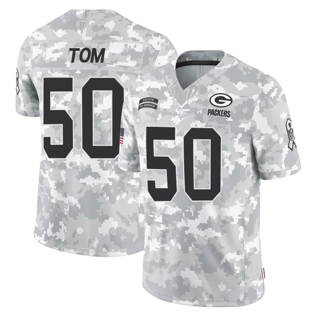 GB.Packers #50 Zach Tom Player Arctic Camo Salute To Service Limited Ldoa Stitched Jerseys