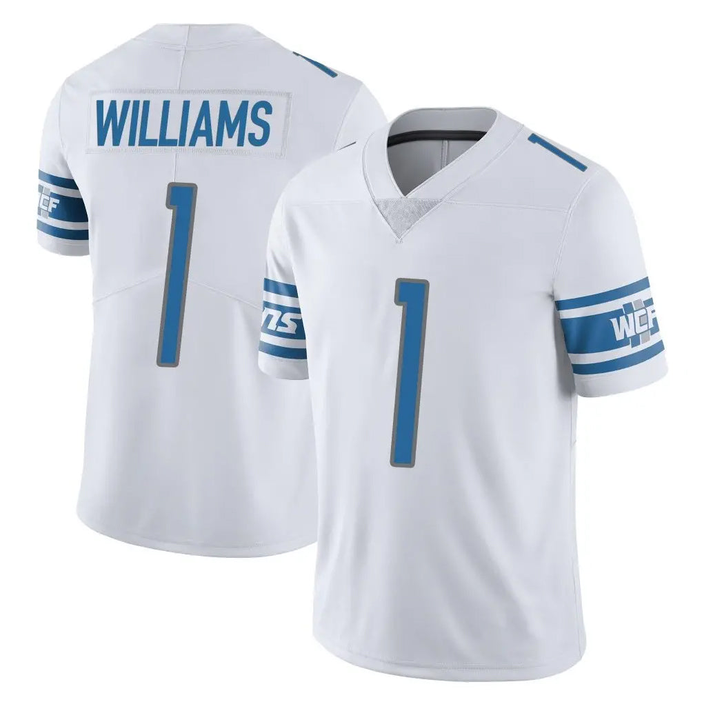 D.Lions #1 Jameson Williams Player White Limited Vapor Untouchable Home Game Ldoa Stitched Jerseys