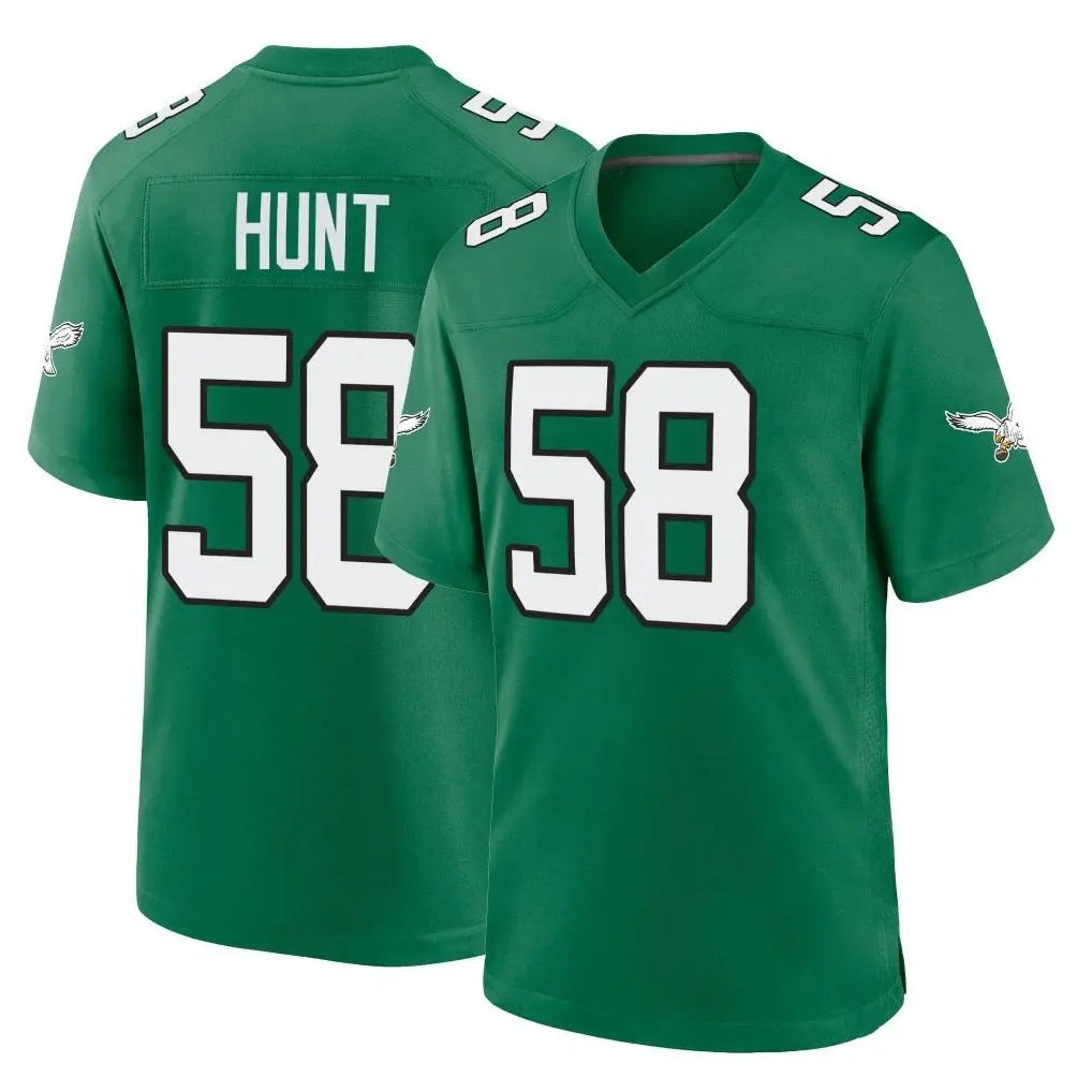 P.Eagles #58 Jalyx Hunt Player Green Kelly Alternate Home Game Ldoa Stitched Jerseys