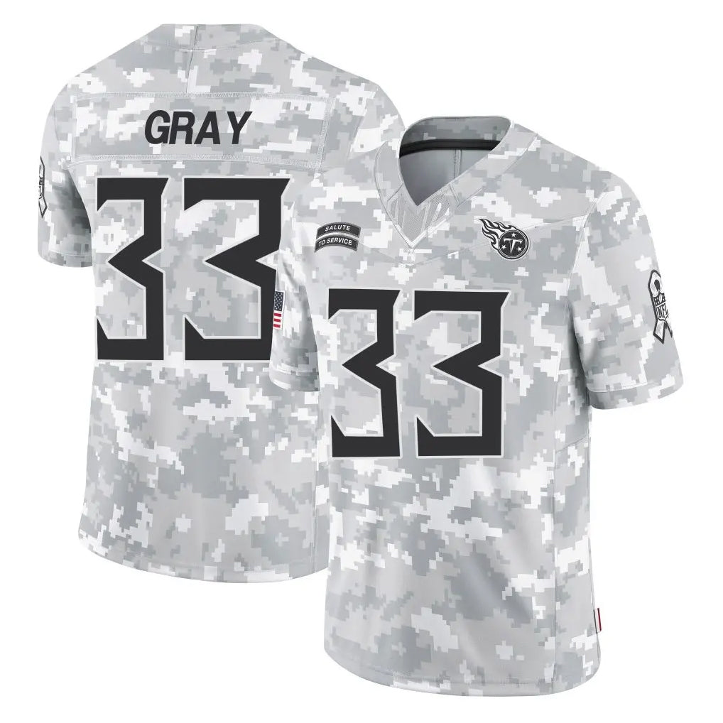 T.Titans #33 Cedric Gray Player Arctic Camo Limited Salute to Service Home Game Ldoa Stitched Jerseys