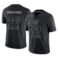 W.Commanders #22 Jacory Croskey-Merritt Player Black Limited Reflective Home Game Ldoa Stitched Jerseys