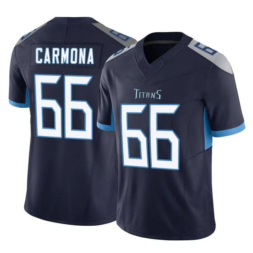 T.Titans #66 Fernando Carmona Jr. Player Navy Limited Vapor F.U.S.E. Home Game Ldoa Stitched Jerseys