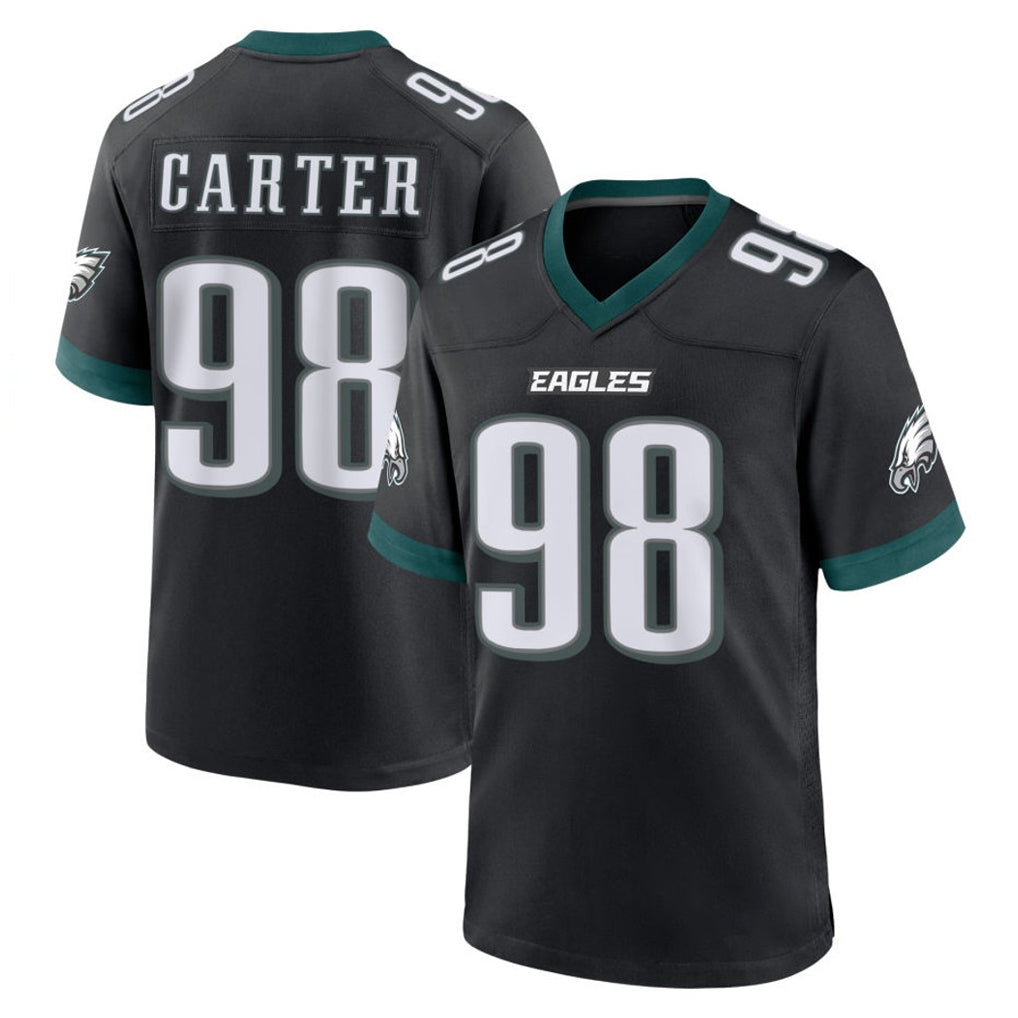 P.Eagles #98 Jalen Carter Player Black Game Home Ldoa Stitched Jerseys