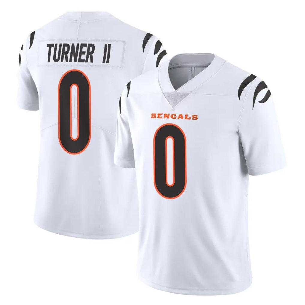 C.Bengals #0 DJ Turner II Player White Vapor Untouchable Limited Home Game Ldoa Stitched Jerseys