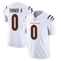 C.Bengals #0 DJ Turner II Player White Vapor Untouchable Limited Home Game Ldoa Stitched Jerseys
