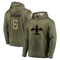 NO.Saints #6 Tyler Shough Player Olive Salute to Service Pullover Hoodies Home Game Ldoa Stitched Jerseys